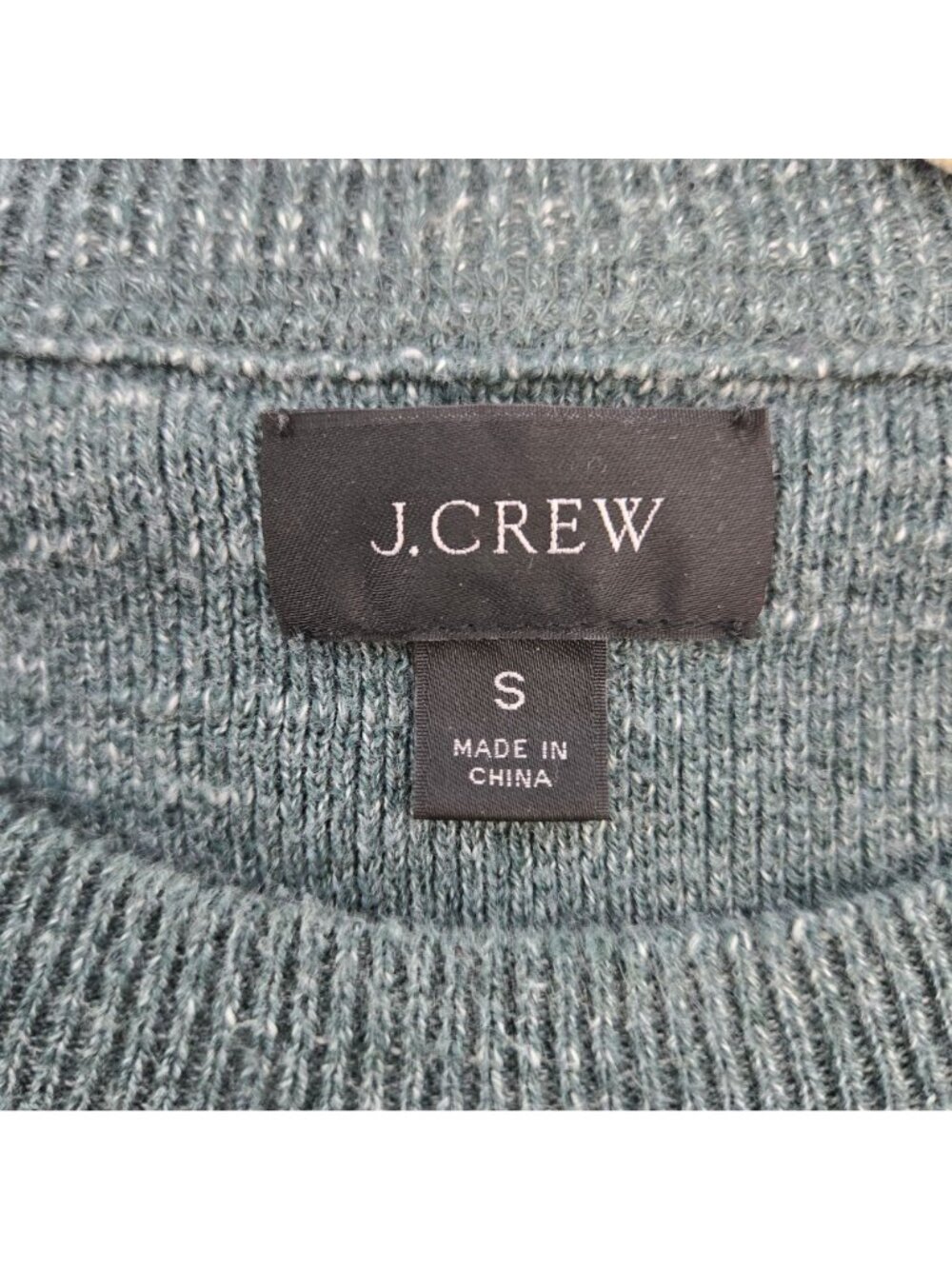 J. Crew 100% Cotton Heathered Green Crewneck Sweater Size Small - Picture 3 of 5